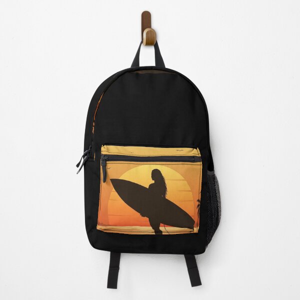 Item preview, Woman Surfer Silhouette at Sunset - Beach Lifestyle Art designed and sold by ZENTIO.