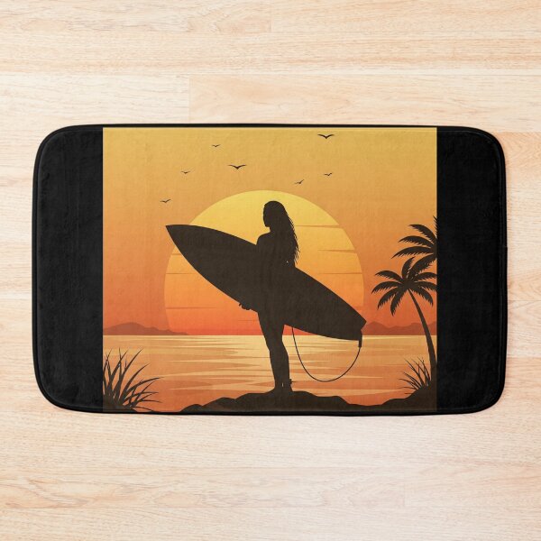 Item preview, Woman Surfer Silhouette at Sunset - Beach Lifestyle Art designed and sold by ZENTIO.