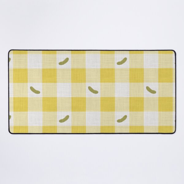 Item preview, Green Pickles on Sunshine Yellow & White Gingham Plaid designed and sold by piptompatternco.