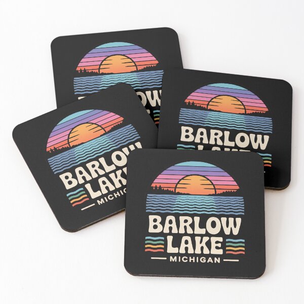 Item preview, Barlow Lake, Michigan Retro Sunset designed and sold by TheOldMittenIllustrated.