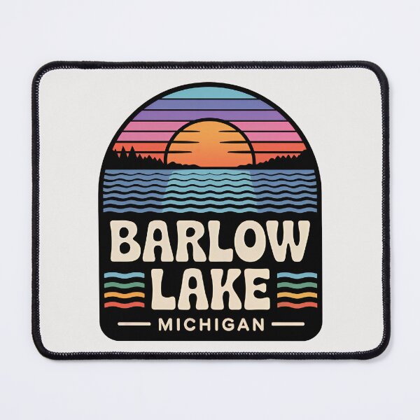Item preview, Barlow Lake, Michigan Retro Sunset designed and sold by TheOldMittenIllustrated.