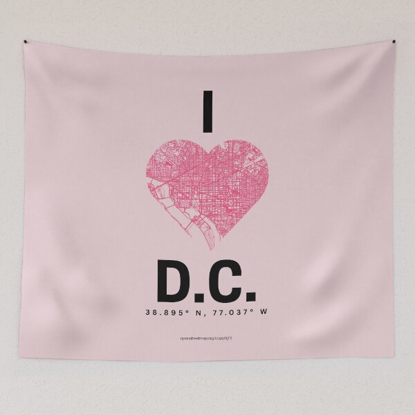 Item preview, I Love D.C. Washington City Minimalist Map designed and sold by NosandEdgy.