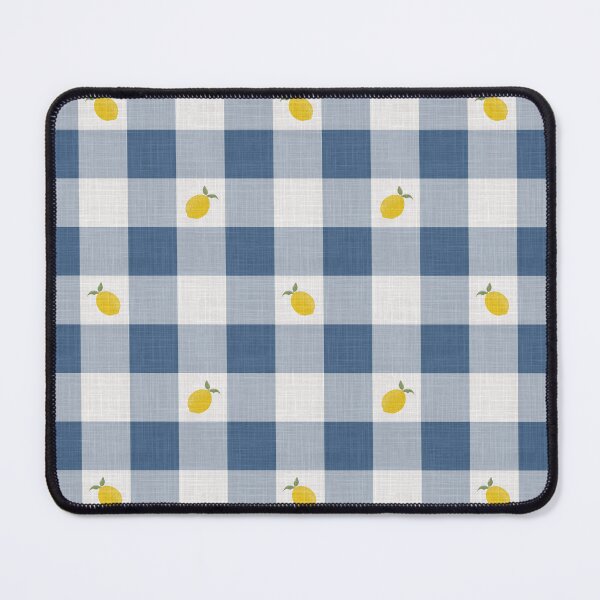 Item preview, Lemons on Dark Navy Blue & White Gingham Plaid designed and sold by piptompatternco.