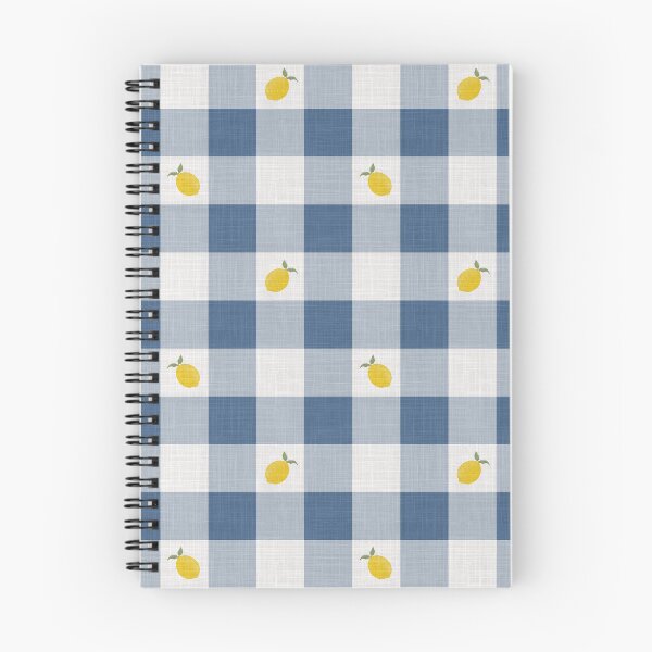 Item preview, Lemons on Dark Navy Blue & White Gingham Plaid designed and sold by piptompatternco.