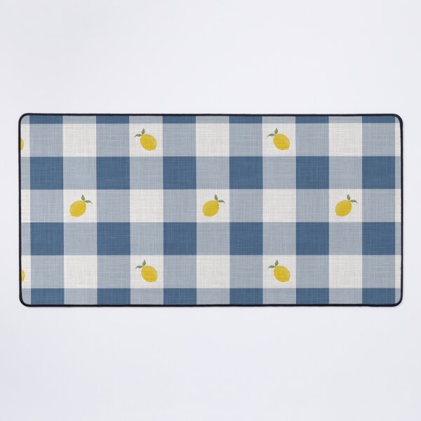 Item preview, Lemons on Dark Navy Blue & White Gingham Plaid designed and sold by piptompatternco.