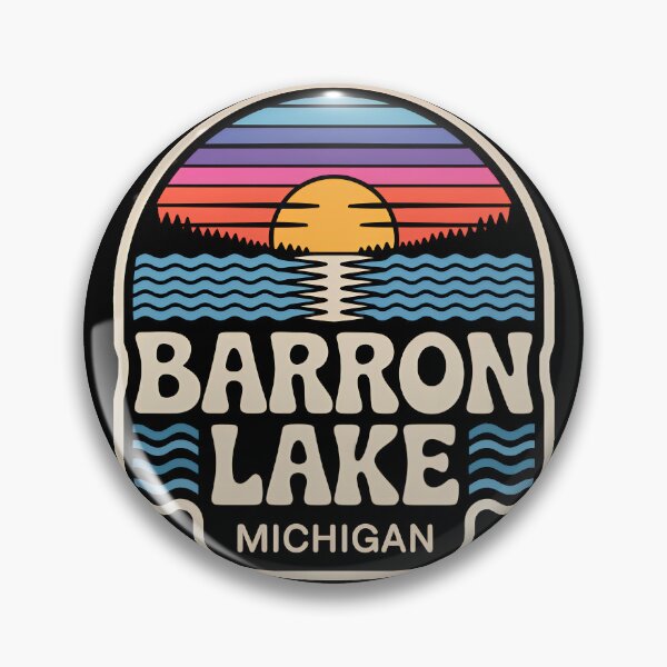 Item preview, Barron Lake, Michigan Retro Sunset designed and sold by TheOldMittenIllustrated.