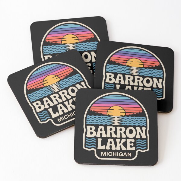 Item preview, Barron Lake, Michigan Retro Sunset designed and sold by TheOldMittenIllustrated.