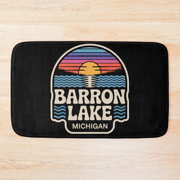 Item preview, Barron Lake, Michigan Retro Sunset designed and sold by TheOldMittenIllustrated.