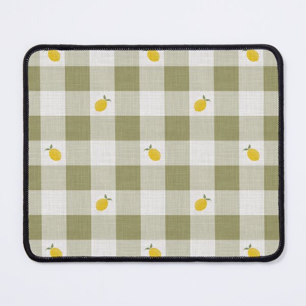 Item preview, Lemons on Olive Avocado Pistachio Green & White Gingham Plaid designed and sold by piptompatternco.