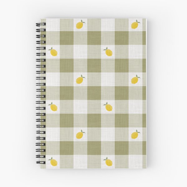 Item preview, Lemons on Olive Avocado Pistachio Green & White Gingham Plaid designed and sold by piptompatternco.