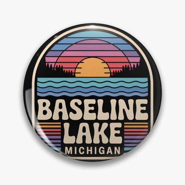 Item preview, Baseline Lake, Michigan Retro Sunset designed and sold by TheOldMittenIllustrated.