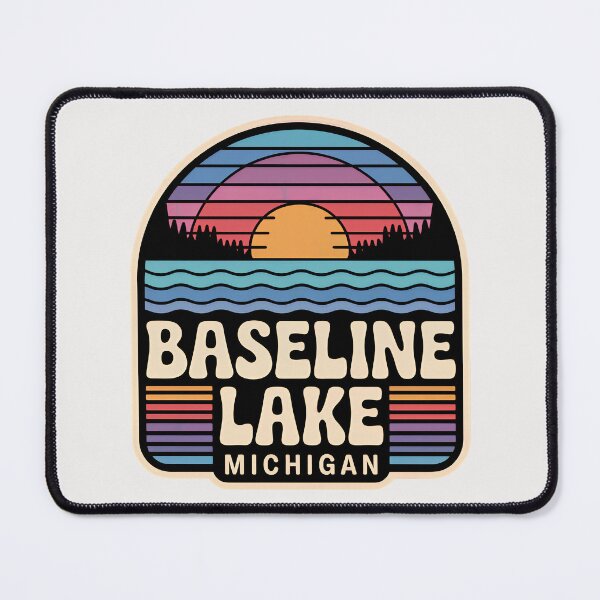 Item preview, Baseline Lake, Michigan Retro Sunset designed and sold by TheOldMittenIllustrated.