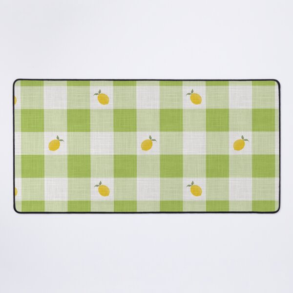 Item preview, Lemons on Lime Green & White Gingham Plaid designed and sold by piptompatternco.