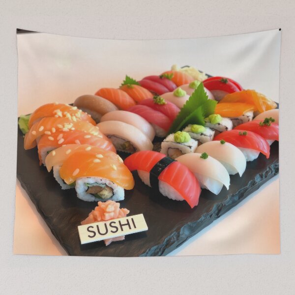 Item preview, Fresh Sushi Platter Delight designed and sold by CTM ArtStudio.