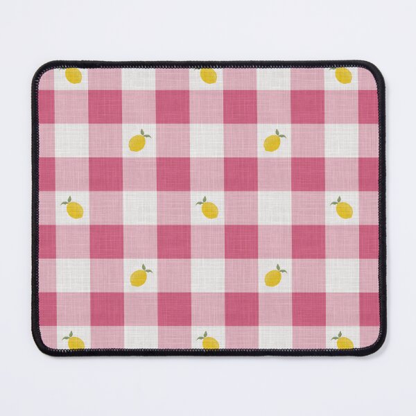 Item preview, Lemons on Hot Pink & White Gingham Plaid designed and sold by piptompatternco.