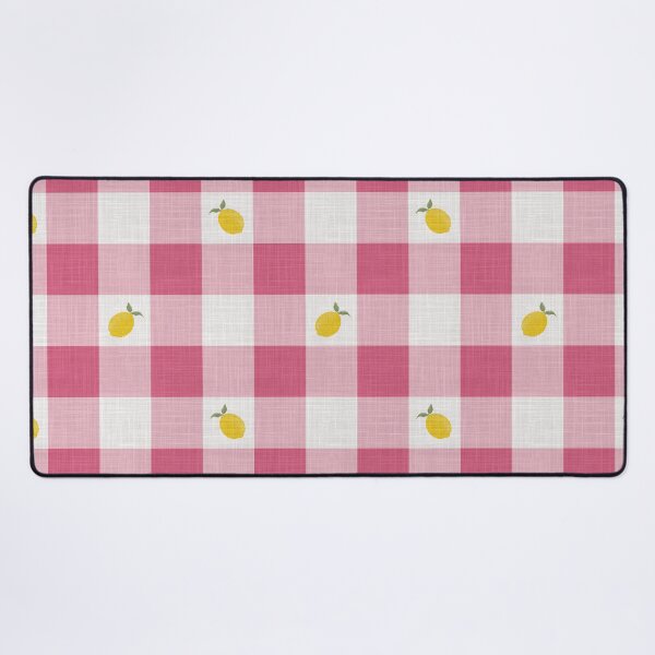 Item preview, Lemons on Hot Pink & White Gingham Plaid designed and sold by piptompatternco.