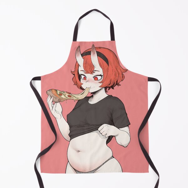 Item preview, Hungry Devil Waifu Eating Pizza designed and sold by Otakunaisu.