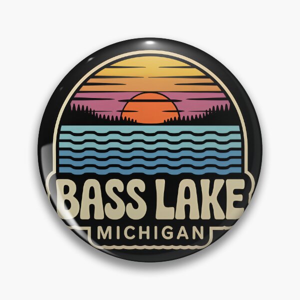 Item preview, Bass Lake, Michigan Retro Sunset designed and sold by TheOldMittenIllustrated.