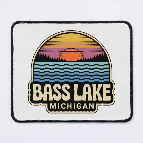 Item preview, Bass Lake, Michigan Retro Sunset designed and sold by TheOldMittenIllustrated.