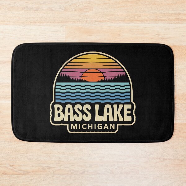 Item preview, Bass Lake, Michigan Retro Sunset designed and sold by TheOldMittenIllustrated.