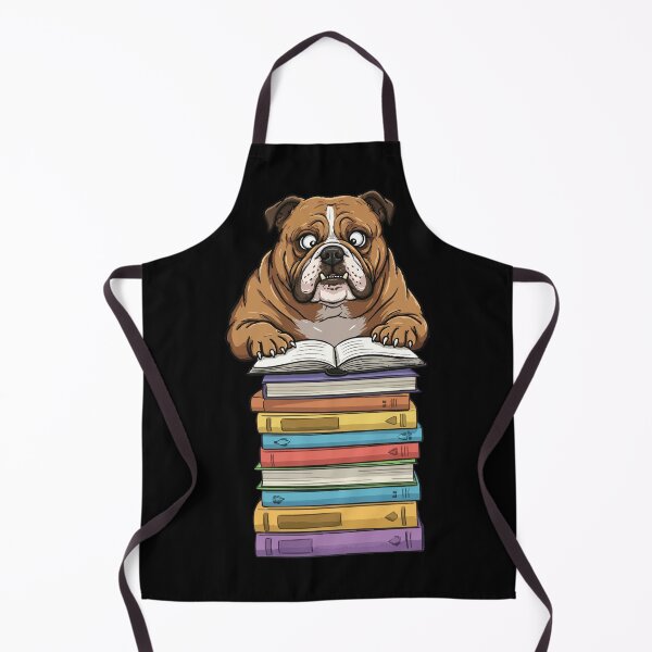 Item preview, Cute English Bulldog Reading On Pile of Books Funny designed and sold by d247.