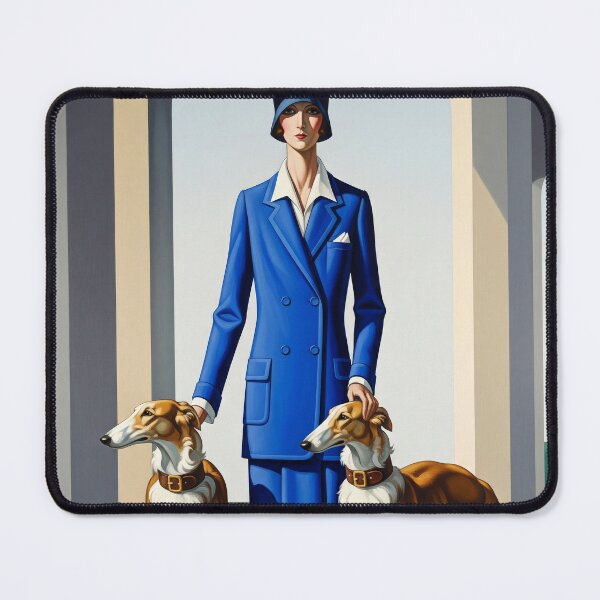 Item preview, The Woman with the Borzoi V2 - Original Art Deco Artwork designed and sold by elektronen.