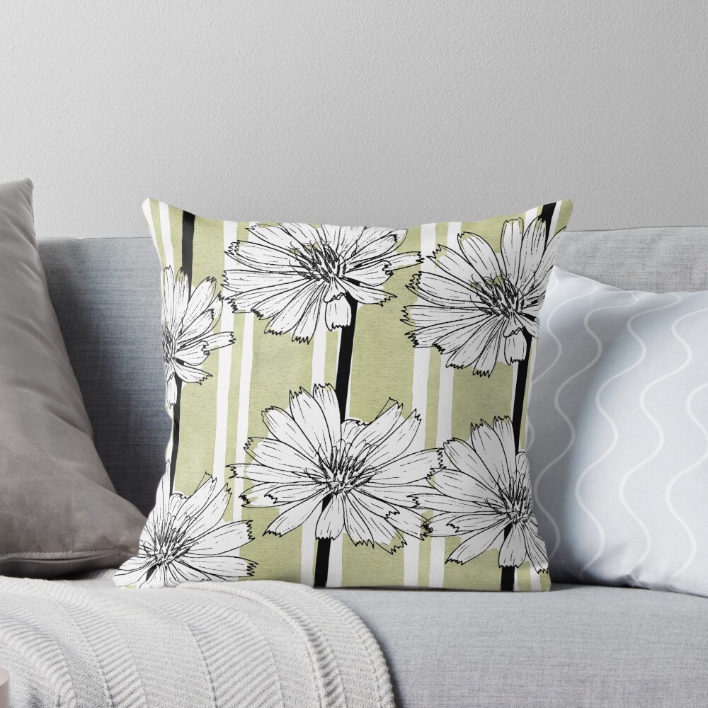 Chicory floral pillow