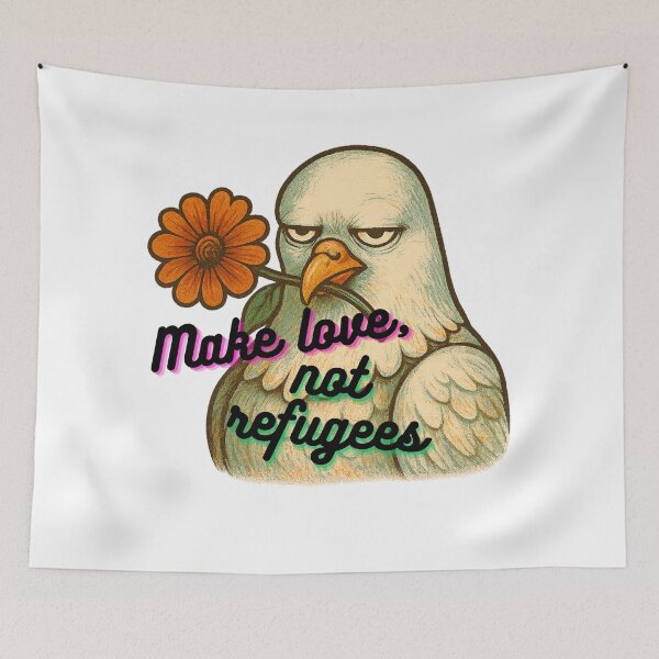 Item preview, Anti War Satire Art  Make Love Not Refugees designed and sold by Cynic Club.
