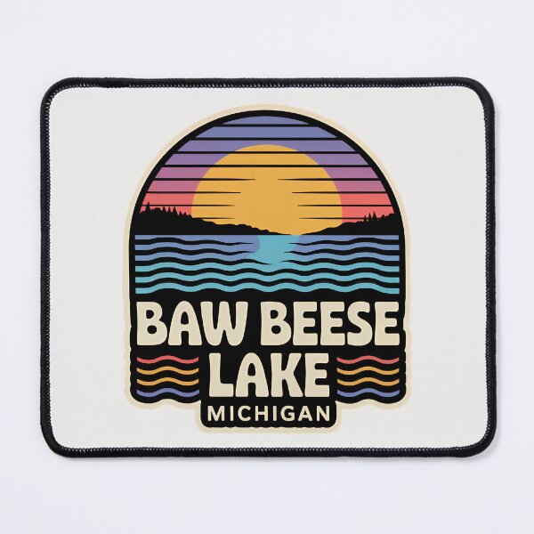 Item preview, Baw Beese Lake, Michigan Retro Sunset designed and sold by TheOldMittenIllustrated.