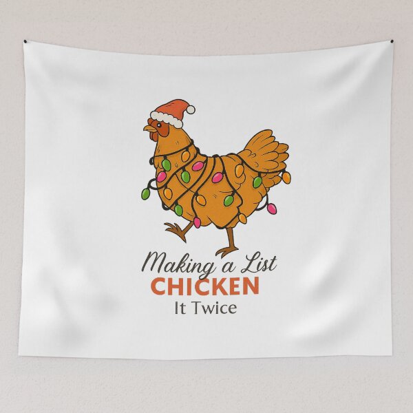 Item preview, Funny Christmas Chicken – Making a List Chicken It Twice designed and sold by CapyToon.