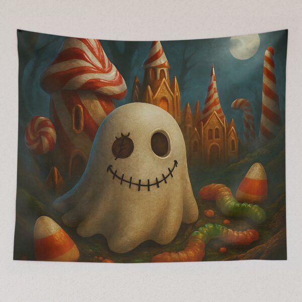 Item preview, Ghost in the Candy Forest – Whimsical Halloween Night designed and sold by FusionGaze.