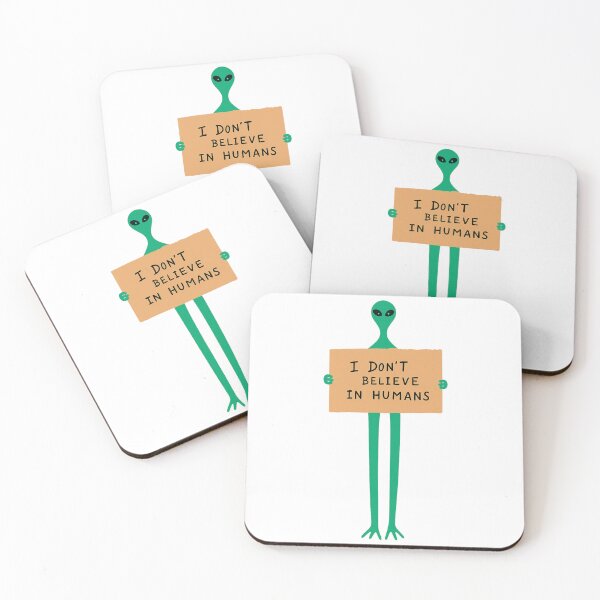 Item preview, Funny Alien Cartoon – "I Don’t Believe in Humans" designed and sold by CleanQuotes.