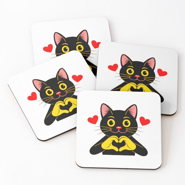 Item preview, Black Cat Heart Hands  designed and sold by SteezeeStore.