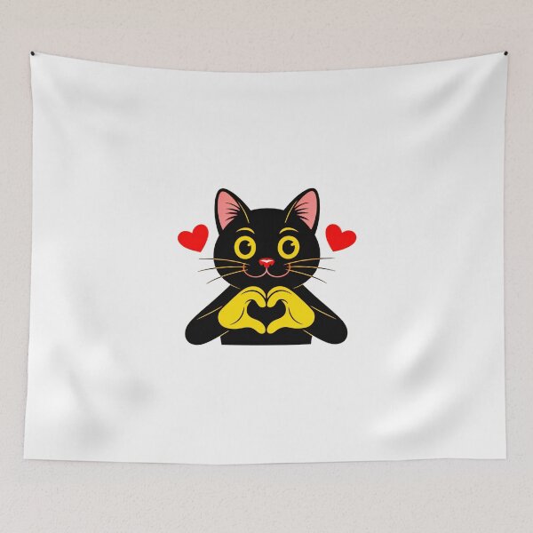 Item preview, Black Cat Heart Hands  designed and sold by SteezeeStore.