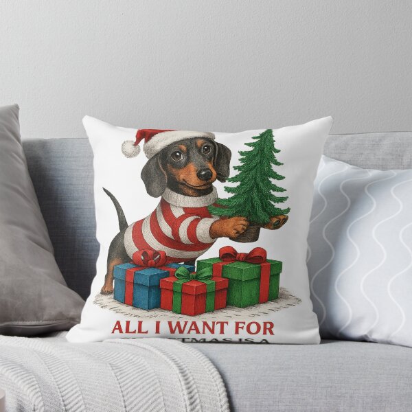Item preview, All I Want for Christmas is a Dog – Cute Dachshund Holiday Design designed and sold by CapyToon.
