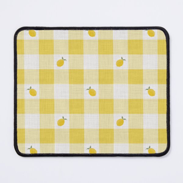 Item preview, Lemons on Sunshine Yellow & White Gingham Plaid designed and sold by piptompatternco.