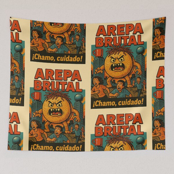 Item preview, BRUTAL AREPA – Giant Monster Attack Poster designed and sold by Travellerz.