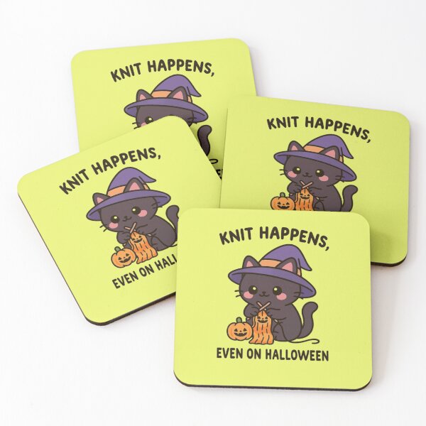 Item preview, Knitting Black Cat Halloween Design – Cozy Witch Gift for Yarn Lovers designed and sold by kakaworld.