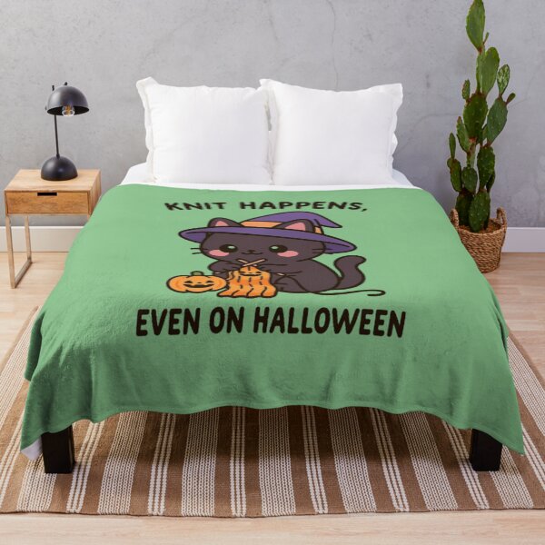 Item preview, Knitting Black Cat Halloween Design – Cozy Witch Gift for Yarn Lovers designed and sold by kakaworld.