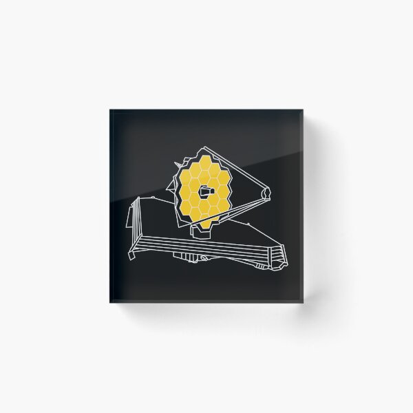 Item preview, James Webb Space Telescope - White Outline with Yellow Highlight designed and sold by anne-dromeda.