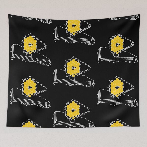 Item preview, James Webb Space Telescope - White Outline with Yellow Highlight designed and sold by anne-dromeda.