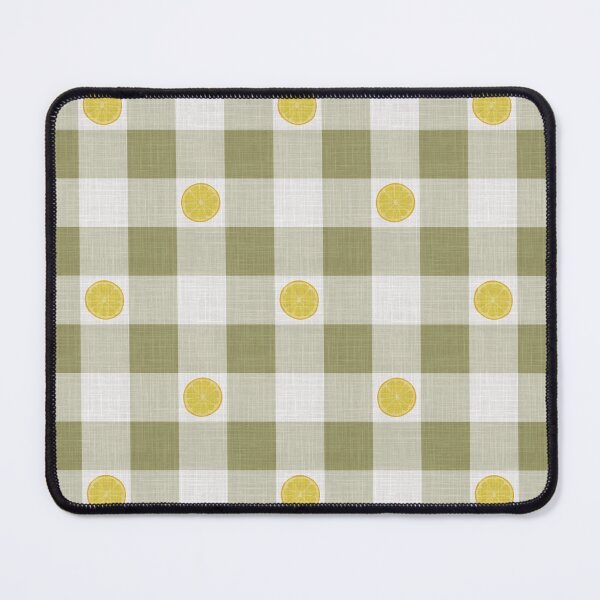 Item preview, Lemon Slices on Olive Avocado Pistachio Green & White Gingham Plaid designed and sold by piptompatternco.