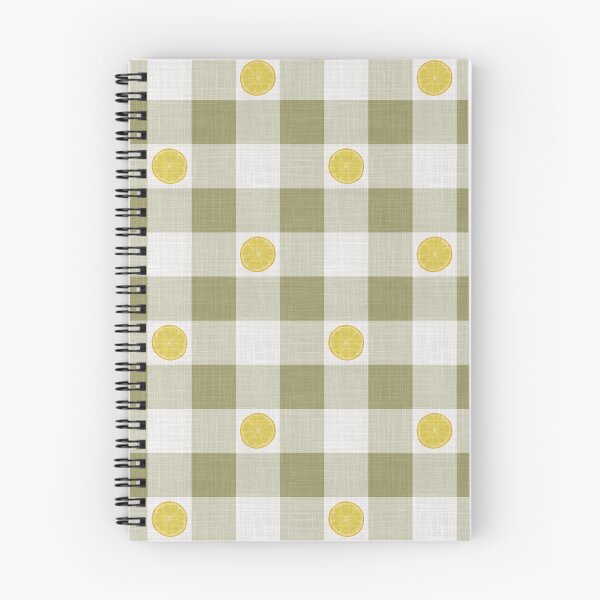 Item preview, Lemon Slices on Olive Avocado Pistachio Green & White Gingham Plaid designed and sold by piptompatternco.