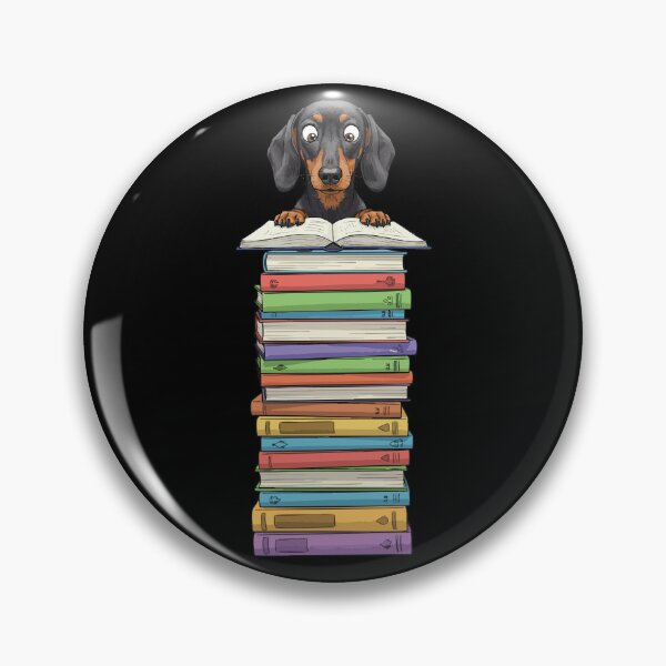 Item preview, Cute Wiener Dog Reading On Pile of Books Funny Dachshund designed and sold by d247.