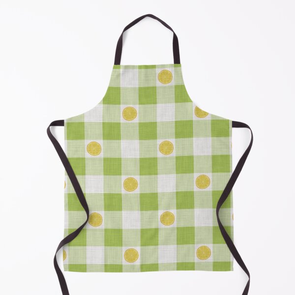 Item preview, Lemon Slices on Lime Green & White Gingham Plaid designed and sold by piptompatternco.