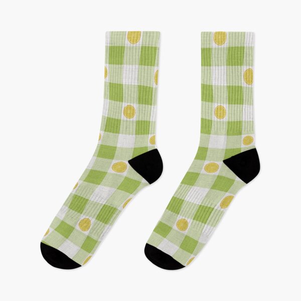 Item preview, Lemon Slices on Lime Green & White Gingham Plaid designed and sold by piptompatternco.