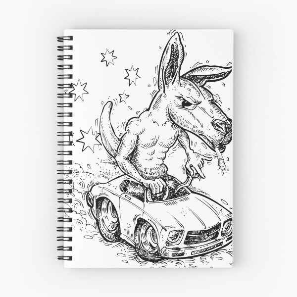 Item preview, Kangaroo Driving Holden Kingswood – Aussie Muscle Car Cartoon in Lowbrow Weirdo Art Style designed and sold by D4mon.