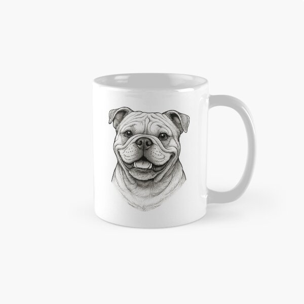 Item preview, Happy Bulldog Headshot Drawing designed and sold by Krystals-Art.