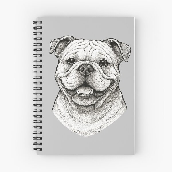 Item preview, Happy Bulldog Headshot Drawing designed and sold by Krystals-Art.
