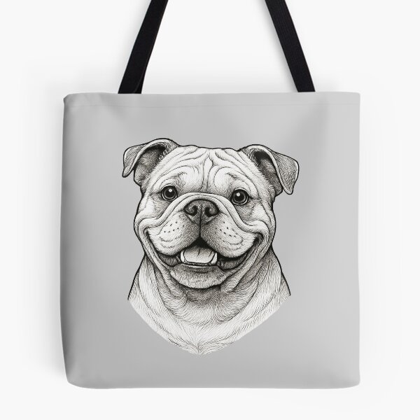 Item preview, Happy Bulldog Headshot Drawing designed and sold by Krystals-Art.